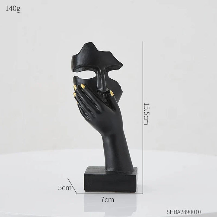 Kunstvolle Wohn-Dekoration aus Resin in Form eines abstrakten Gesichts