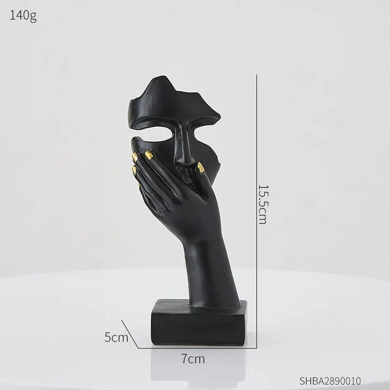 Deko Skulptur Resin Abstraktes Gesicht