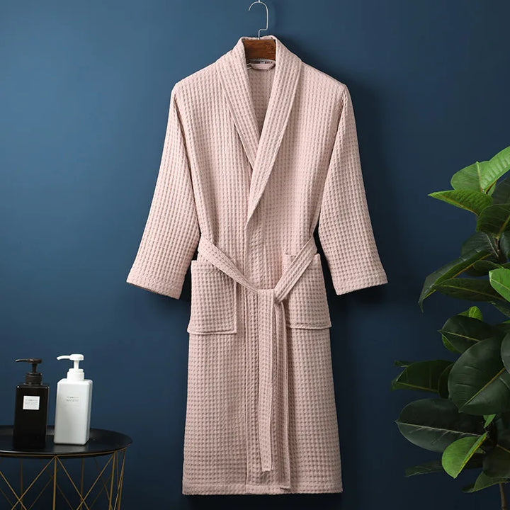 Breathable waffle bathrobe for women &amp; men