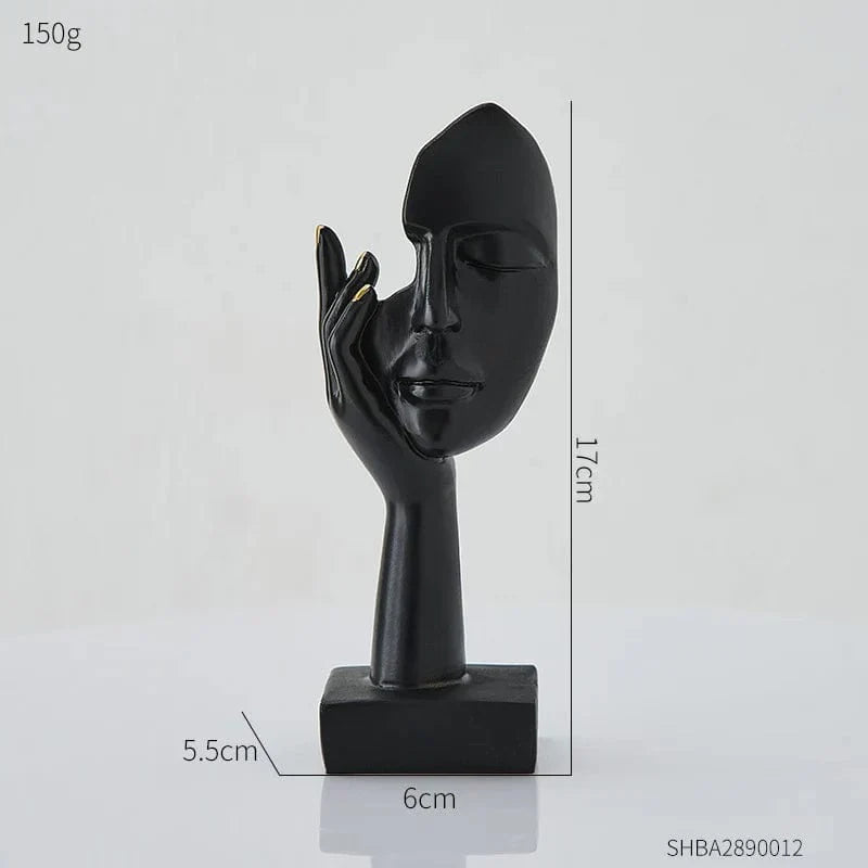 Deko Skulptur Resin Abstraktes Gesicht