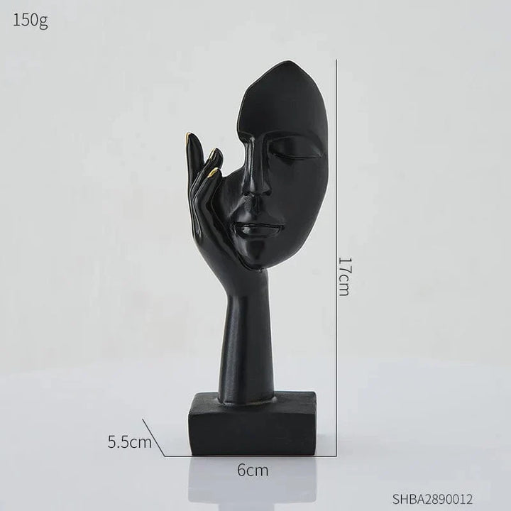 Deko Skulptur Resin Abstraktes Gesicht