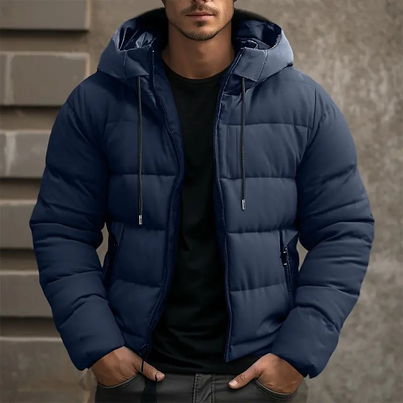 Herren Pufferjacke Mit Kapuze Für Winter