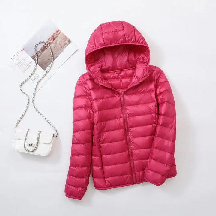 Women's Long Down Coat with Detachable Hood