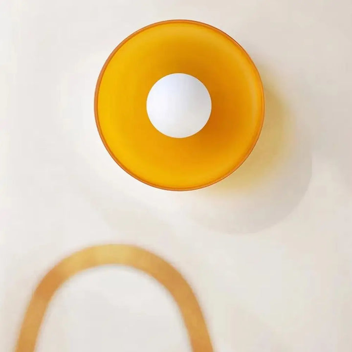 Round glass ceiling light – Colorful accents for living rooms and bedrooms