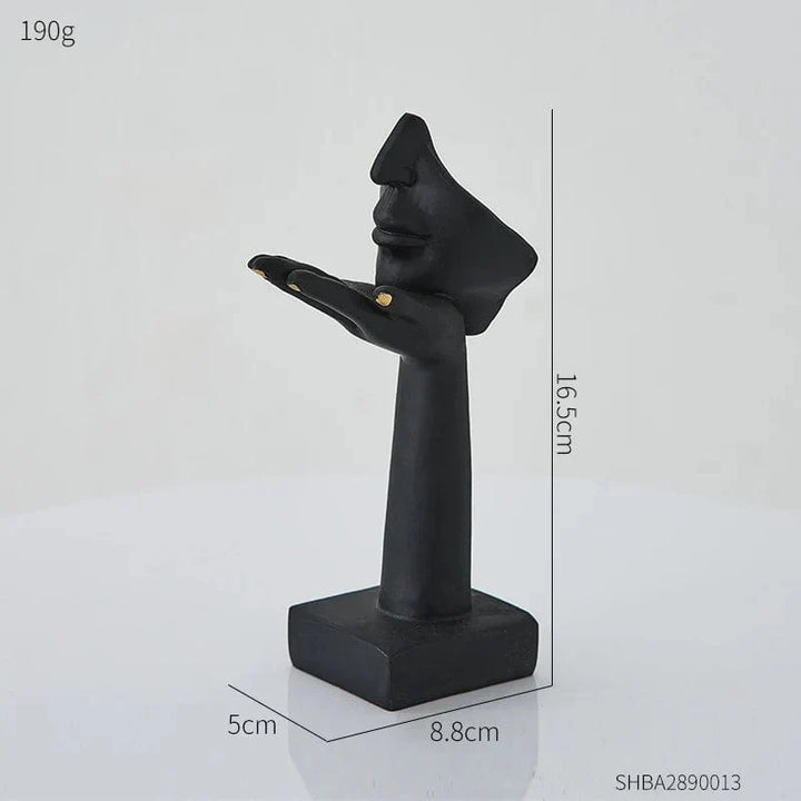 Resin Deko-Skulptur mit modernem Design und abstrakter Gesichtsform