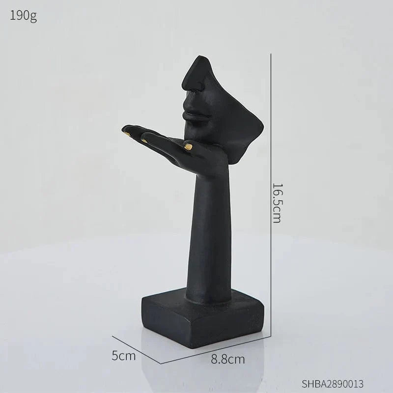 Deko Skulptur Resin Abstraktes Gesicht