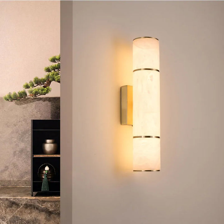 Luxurious modern LED wall light with stone look for living room