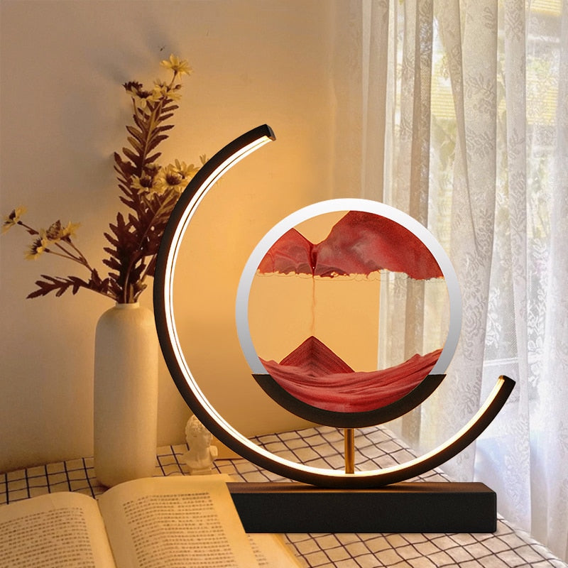 Calming Sand Art Table Lamp - Peaceful Home Decoration