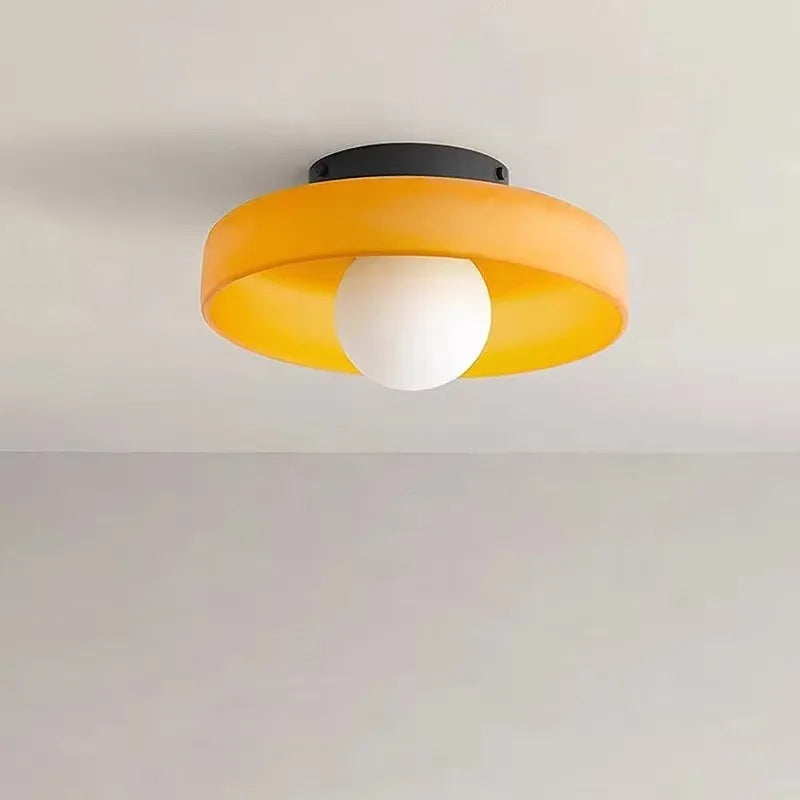 Round glass ceiling light – Colorful accents for living rooms and bedrooms