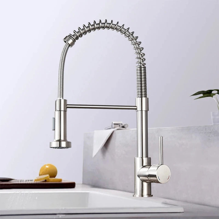 Modern kitchen faucet with pull-out spray head