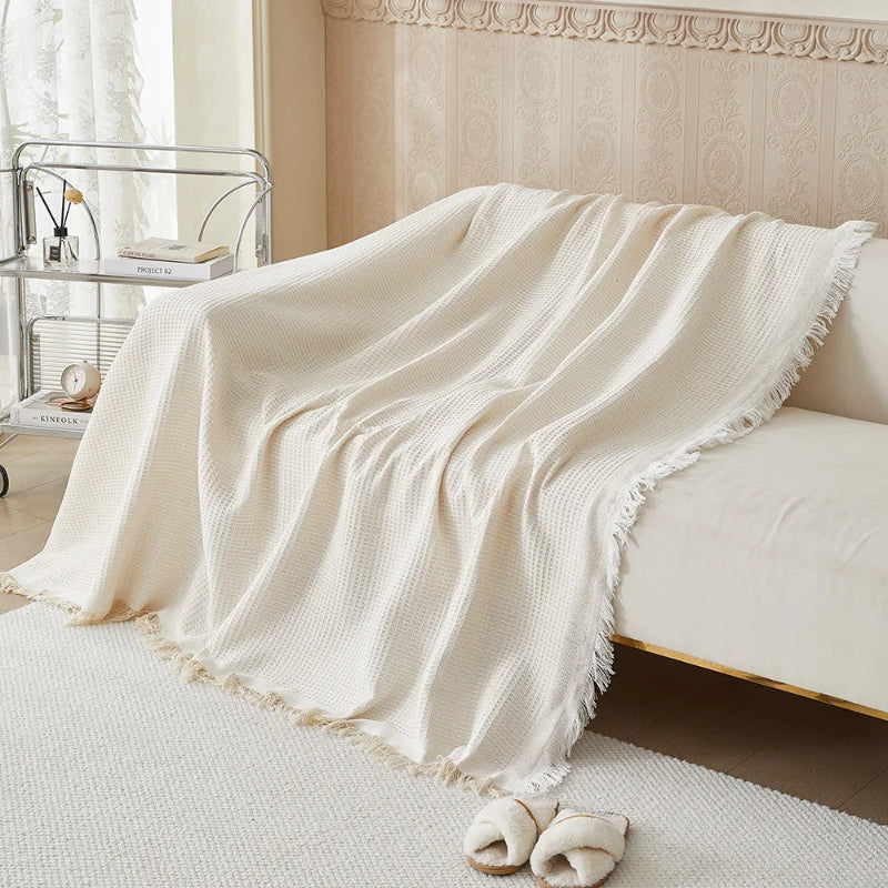 Breathable cotton sofa throw for stylish living spaces