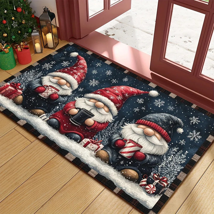 Christmas doormat with elf motif for entrance area and hallway
