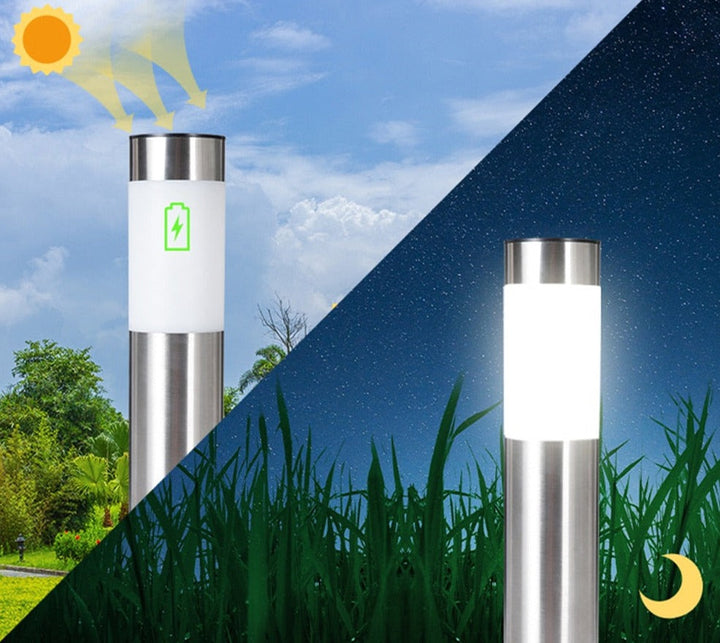 Energy-efficient waterproof solar lamp for paths and driveways