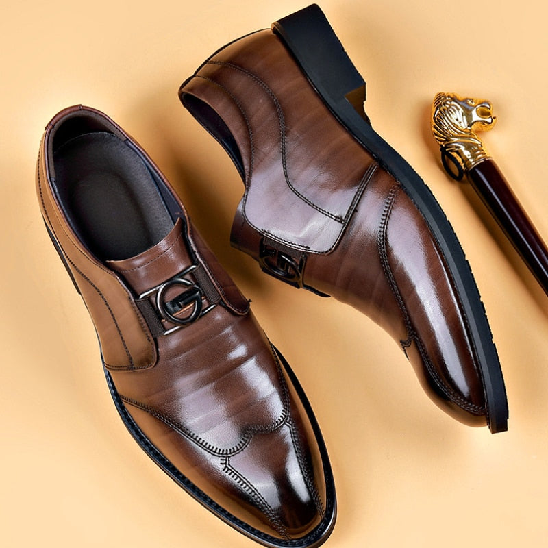 Men's Leather Shoes with Handcrafted Design