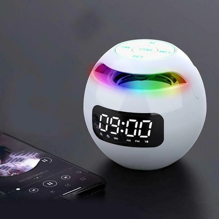 Multifunctional Bluetooth Alarm Clock Speaker with LED Display and Colorful Night Light – 2200mAh Battery-3