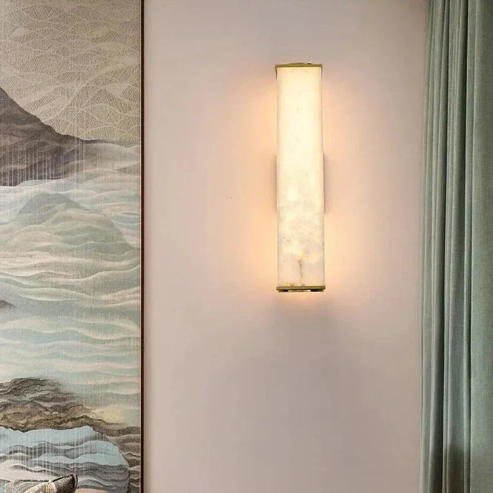 Luxurious modern LED wall light with stone look for living room