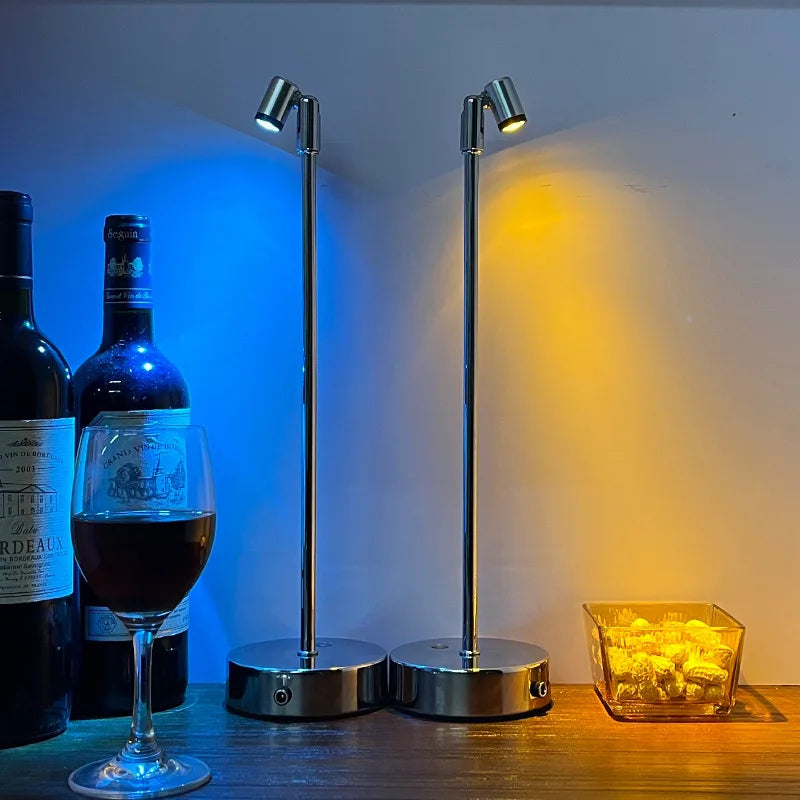 LED table lamp with touch dimmer and USB charging
