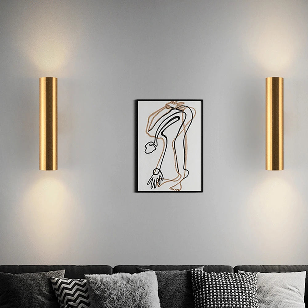 Modern aluminum wall light with LED lighting for bedrooms and hallways