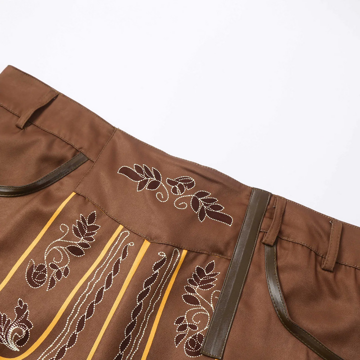 Men's traditional shorts with embroidered design