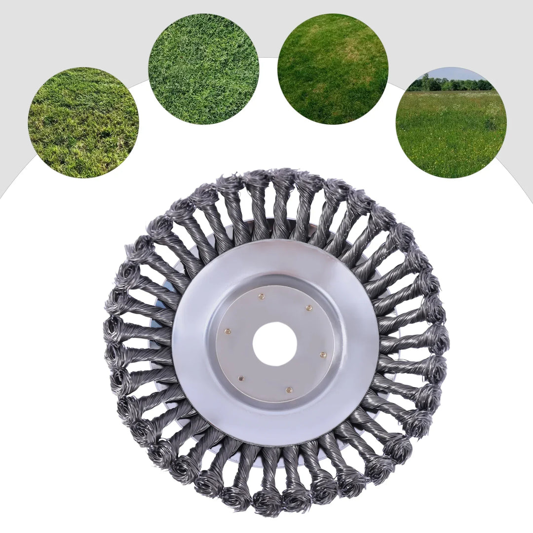 High-performance weed brush head for brushcutters for efficient garden maintenance