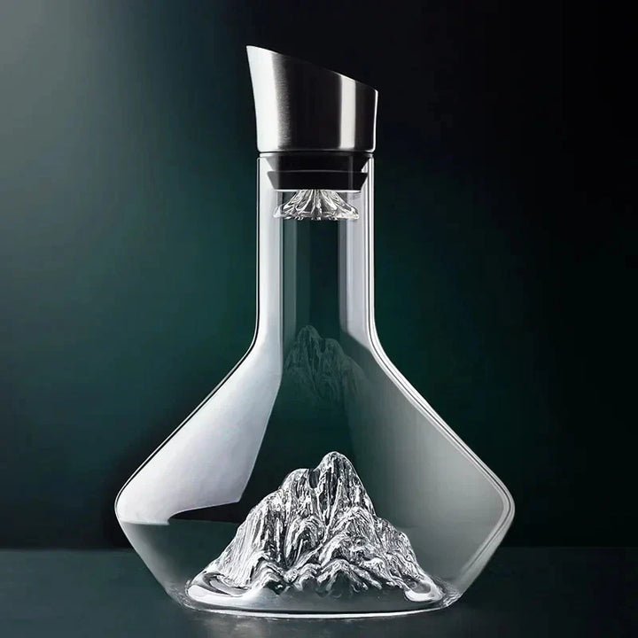 Elegant modern wine decanter with iceberg design