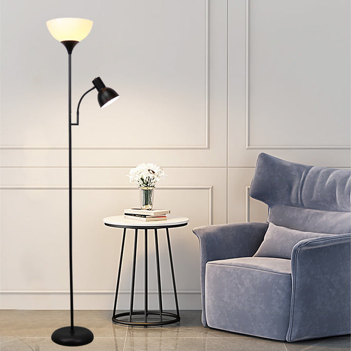 Modern floor lamp with 2 light sources – iron, black or gold