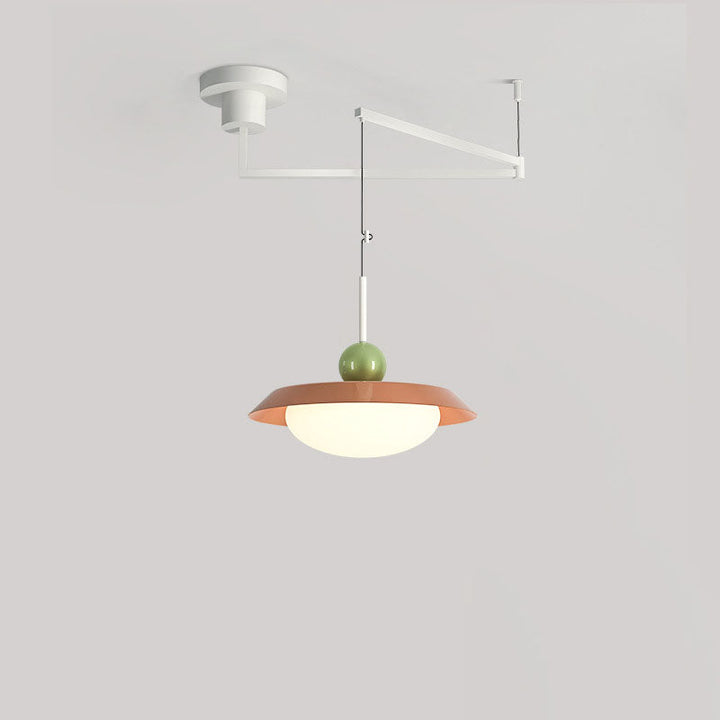 Modern pendant light made of acrylic and glass in a minimalist style