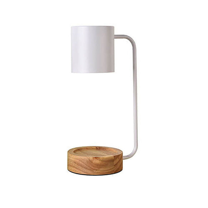 Japanese table lamp made of wood and metal in a minimalist design
