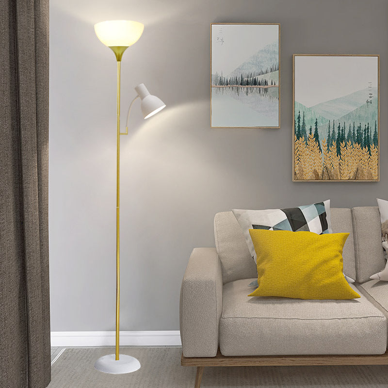 Modern floor lamp with 2 light sources – iron, black or gold