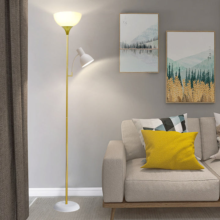 Modern floor lamp with 2 light sources – iron, black or gold