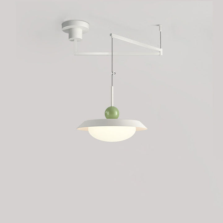 Modern pendant light made of acrylic and glass in a minimalist style