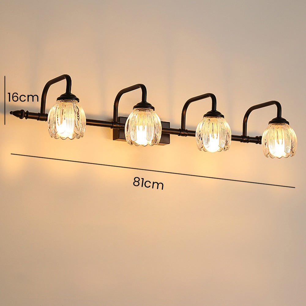 Modern wall light with black glass for bathroom