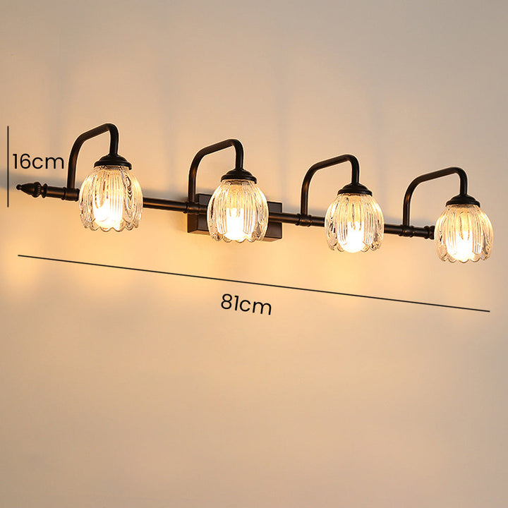 Modern wall light with black glass for bathroom