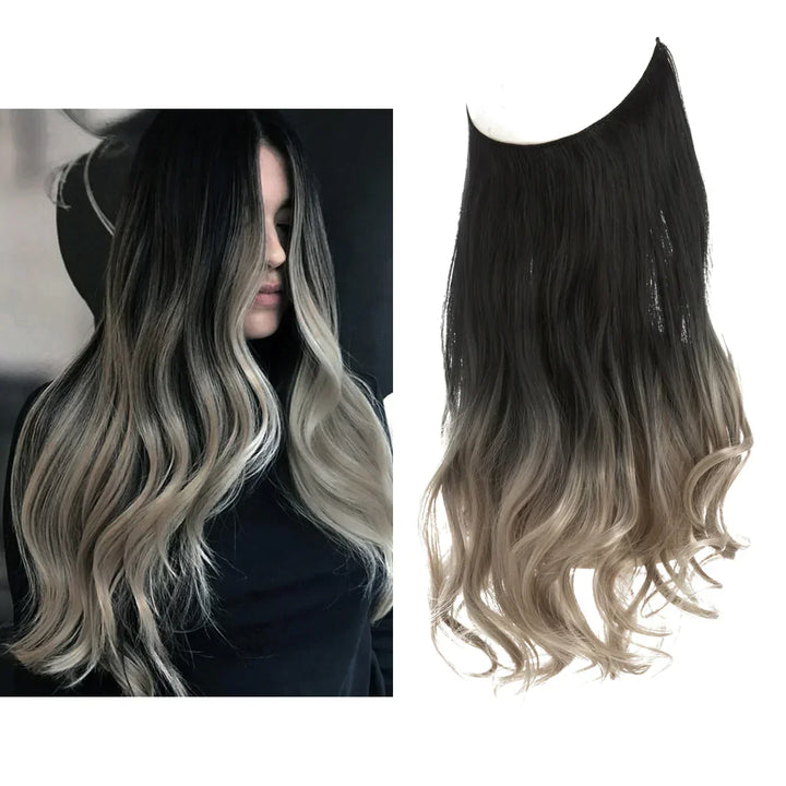 Real hair extensions with a natural color gradient