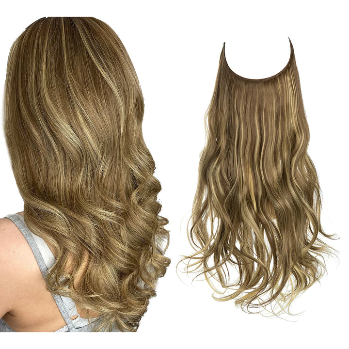 Real hair extensions with a natural color gradient