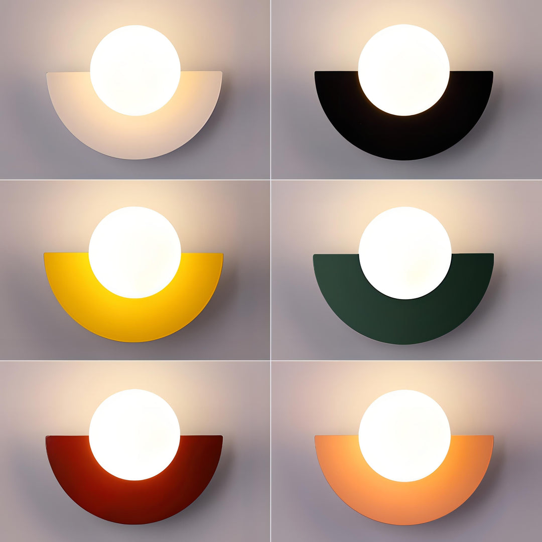 Semicircular LED wall light in Nordic style