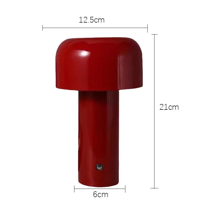 Rechargeable mushroom table lamp with touch control