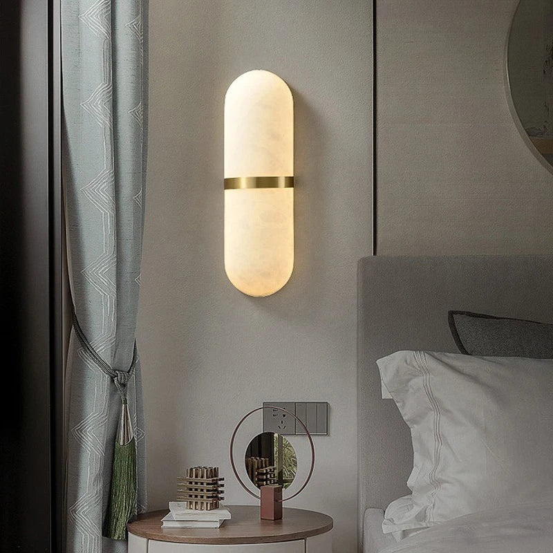 Scandinavian modern LED wall light with stone look for living room