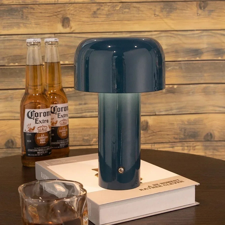 Rechargeable mushroom table lamp with touch control