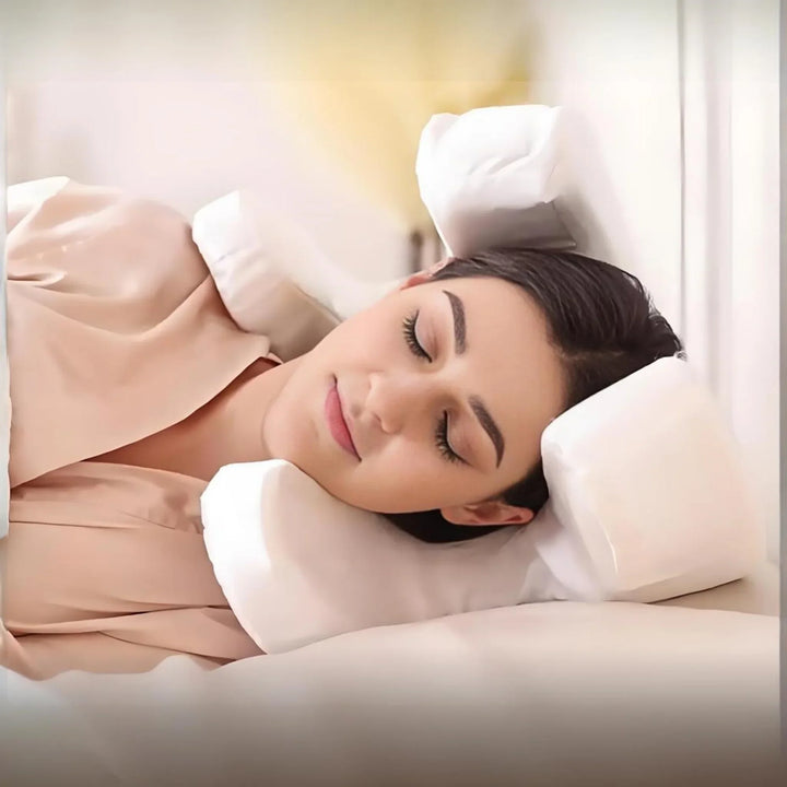 Adjustable sleeping pillow with dimensionally stable memory foam and elegant appearance
