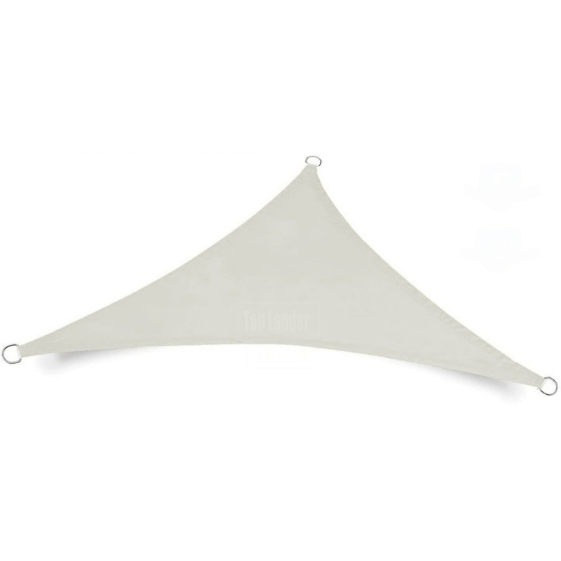 Triangular sunshade sail, white, water-repellent with UV protection
