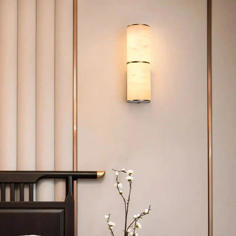 Luxurious modern LED wall light with stone look for living room