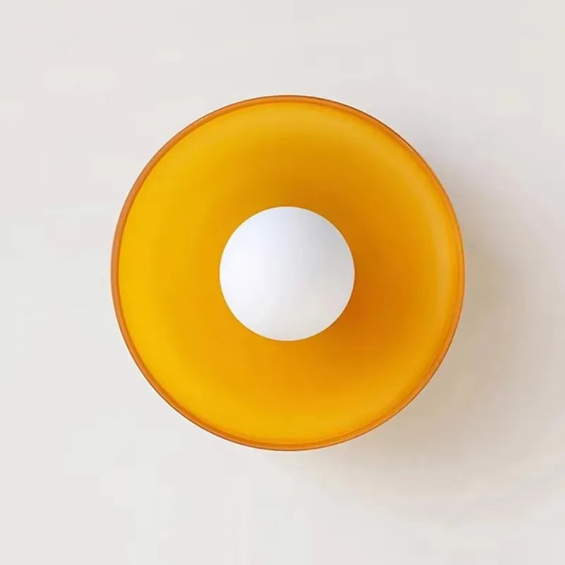 Round glass ceiling light – Colorful accents for living rooms and bedrooms
