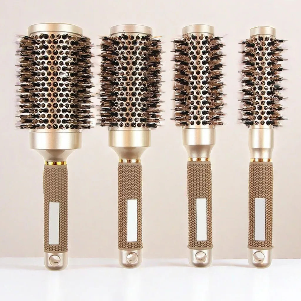 Professional round styling brush set with ion function for different hair lengths