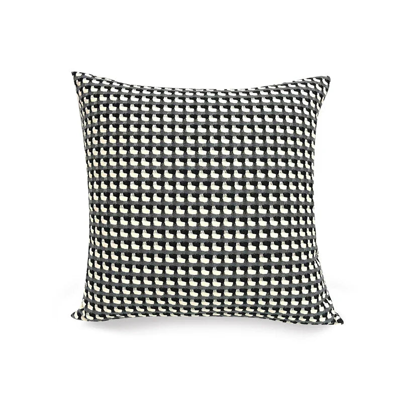 Quadratischer Kissenbezug für Sofa oder Sessel mit modernem Muster in kontrastreichen Farben
