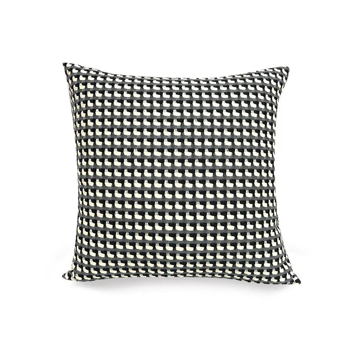 Quadratischer Kissenbezug für Sofa oder Sessel mit modernem Muster in kontrastreichen Farben