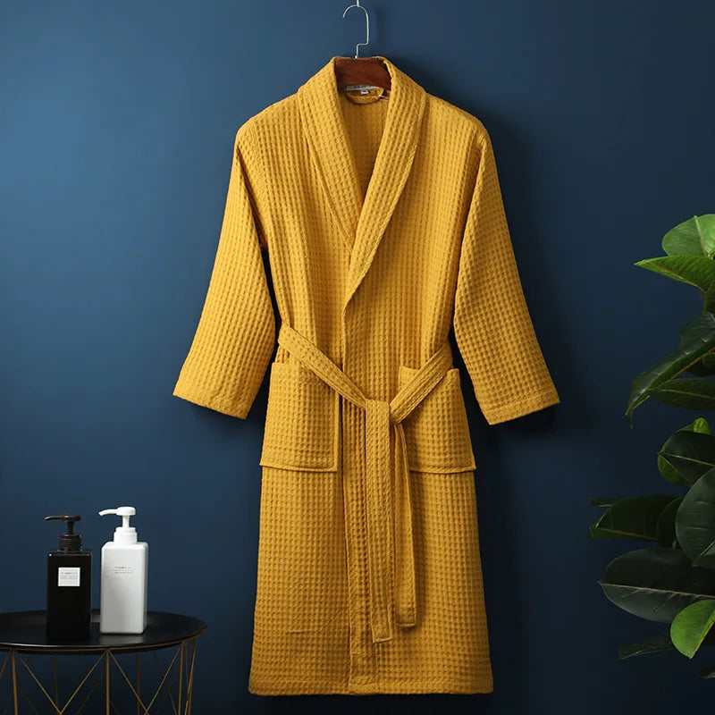 Breathable waffle bathrobe for women &amp; men