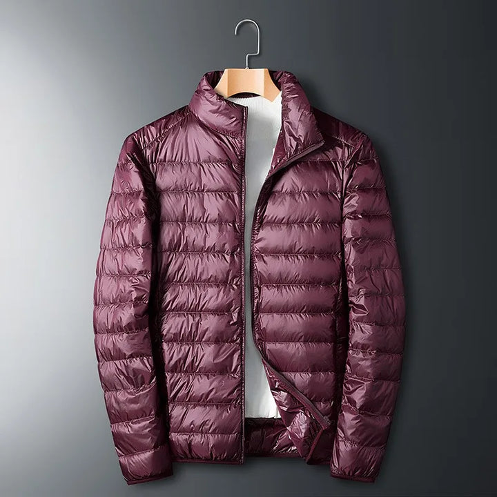 Men's Down Jacket with Shiny Finish for Winter