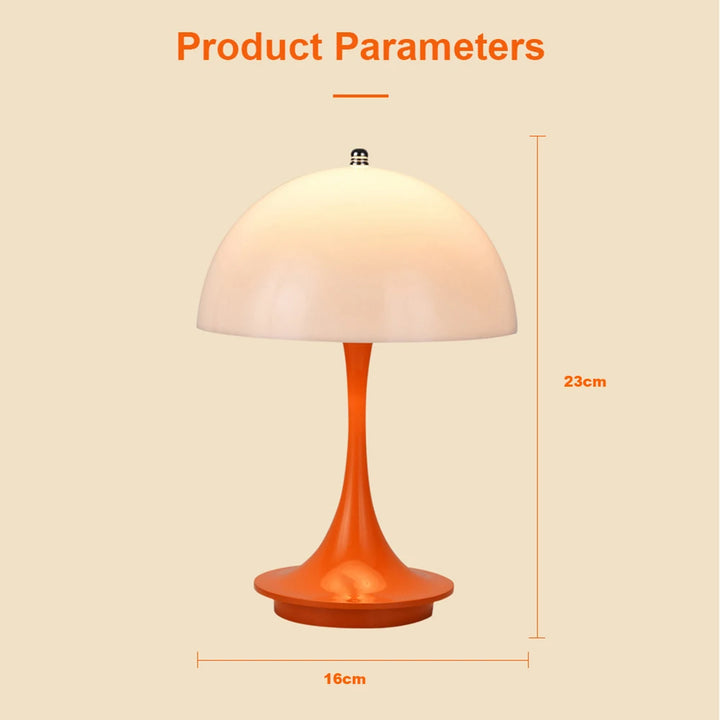 Danish mushroom-shaped table lamp in Nordic style with wireless charging
