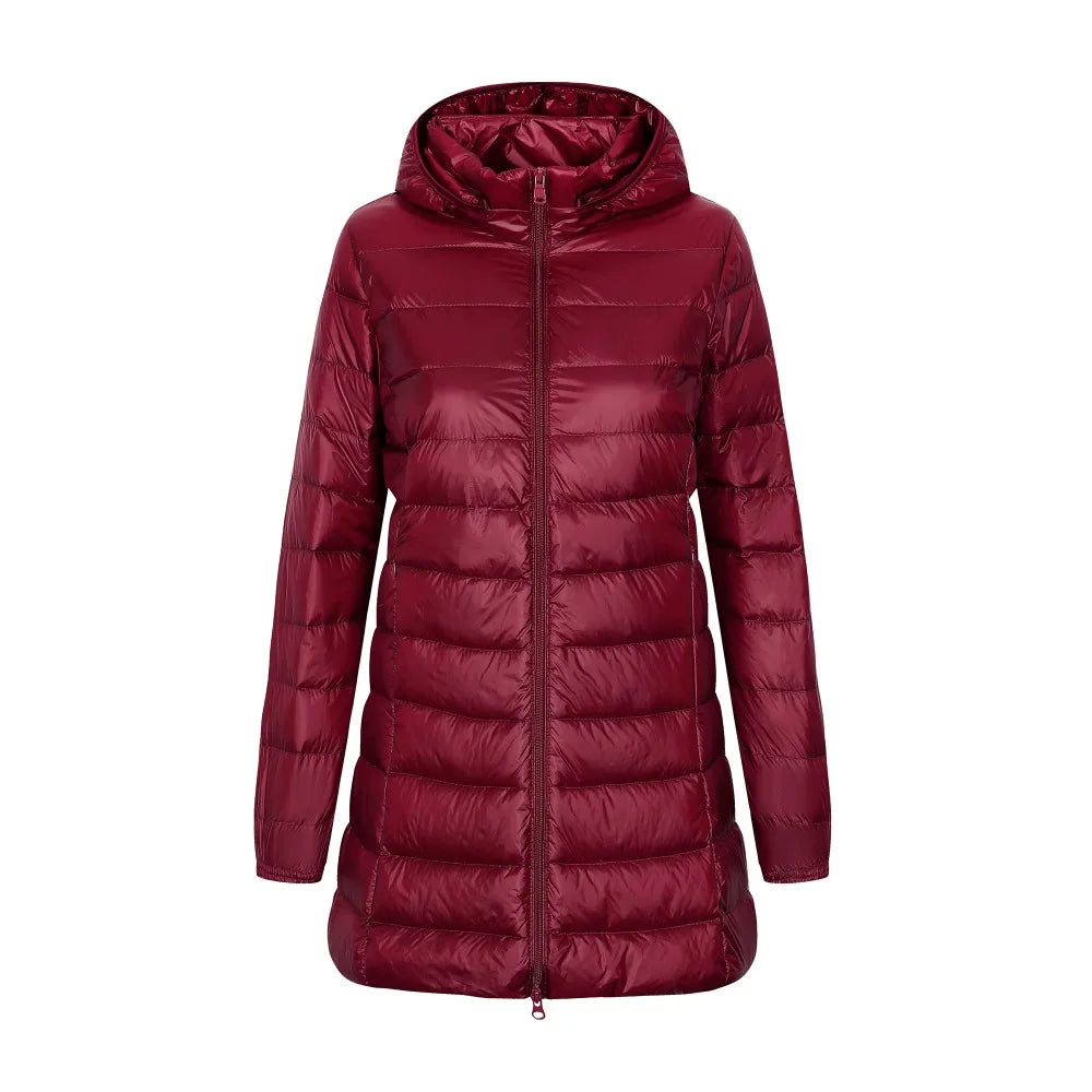 Women's Winter Down Jacket Long with Hood